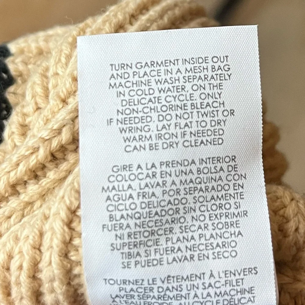 Cabi "Polo Turtleneck" (Item 4477) Women's Striped Sweater - Black and Tan - Picture 7 of 9